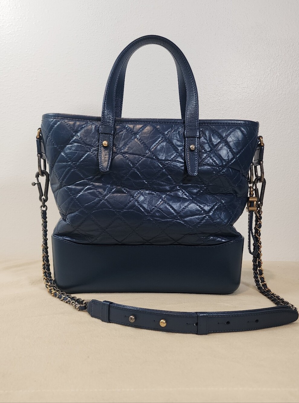 Chanel 2017-2018 Gabrielle Large Crinkled Leather Shoulder 2 Toned Hardware.